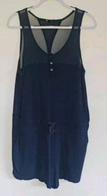 DESDE CREMALLERA Mono Mameluco Corto Azul Marino Talla 12 Mujer Malla Foto 1 de 4