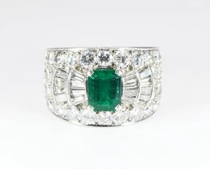 Bvlgari Ring Trombino Emerald and Diamond Platinum RRP £75000 - Picture 1 of 5