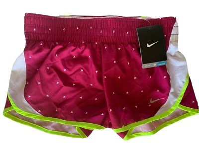 NEW NIKE [XS] Women's DRI-FIT Run/Yoga/Track Shorts-Magenta/Volt 613539-513 - Image 1 of 2