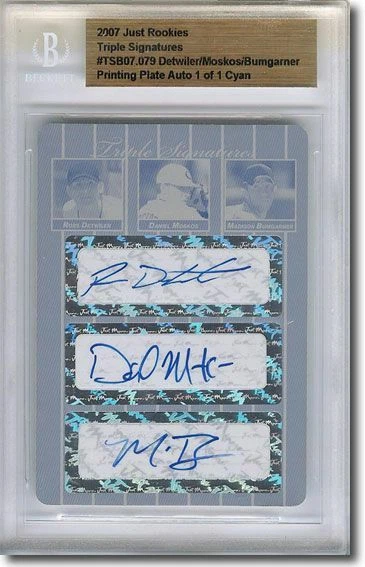 Ross DETWILER *Daniel Moskos MADISON BUMGARNER * Autograph Rookie Auto Plate 1/1 - Image 1 of 1