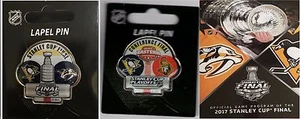 2017 STANLEY CUP PROGRAM NHL + TWO PIN COMBO PENGUINS EASTERN CONFERENCE DUELING - Picture 1 of 4