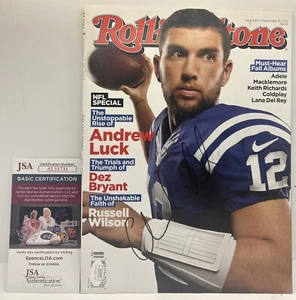 Andrew Luck Signed Rolling Stone Magazine No Label Indianapolis Colts JSA COA - Picture 1 of 3