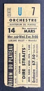 1979 Dire Straits Concert Ticket Stub Montreal Rock Band Music Knopfler - Picture 1 of 2