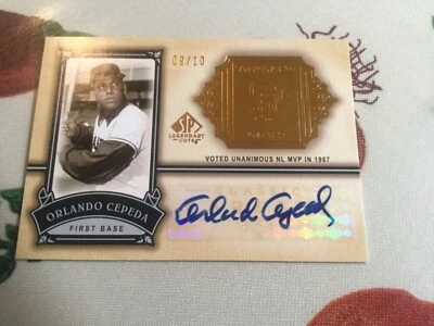 2005 Upper Deck SP Legendary Cuts Orlando Cepeda Autographed Baseball Card 09/10 - Image 1 of 3
