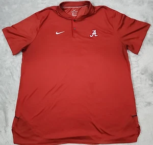 Alabama Crimson Tide Nike Shirt Uomo XL Henly Style Snap Dri Fit NCAA Calcio - Foto 1 di 11