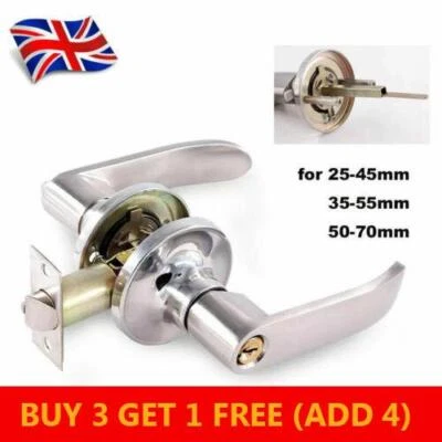 Three-Handle Door Lock Home Entry Lever Set Bathroom Entrance Passage With Key - Image 1 of 4