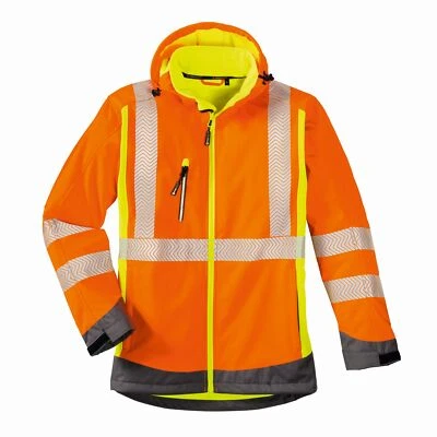 4PROTECT Warn-Wetterschutz-Softshell-Jacke Houston Leuchtorange/Leuchtgelb - Bild 1 von 2