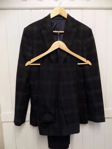 mens TOPMAN GREEN MULTI CHECK SKINNY FIT SUIT SIZE 38"R CHEST 32" WAIST 34" LEG - Picture 1 of 11