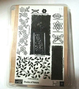 Stampin' Up Shades of Nature 2006, Set of 9 Wood Mount Stamps - New - Picture 1 of 4