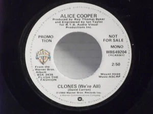 Alice Cooper,WB 49204,"Clones (We're All)"US,7" 45,1979 PROMO goth rock, Mint - Picture 1 of 2