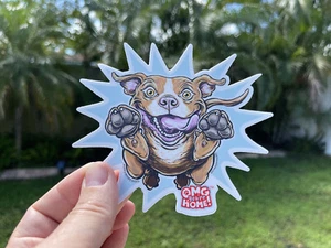 Lustiger Happy Red Nose Pitbull Aufkleber Wetterfest Sticker Pitbull Welpenliebhaber - Bild 1 von 3