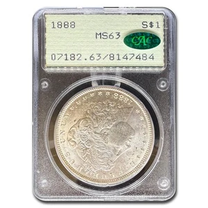 1888 Morgan Dollar MS-63 PCGS CAC (Rattler) - Picture 1 of 3
