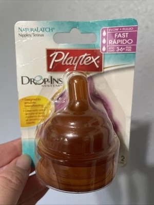 Pezones biberón de látex Playtex NaturaLatch 2005 vintage flujo rápido NUEVO Foto 1 de 4