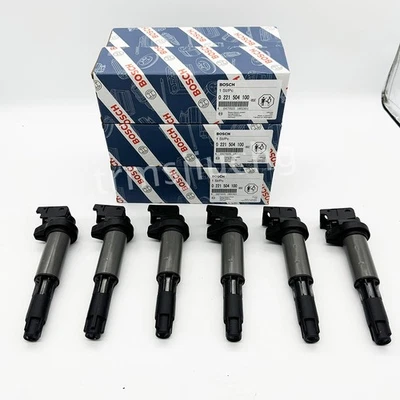 6Pcs 0221504100 Ignition Coils For Bosch BMW 550 545 650 745 750i X5 UF522 UF515 Foto 1 de 4
