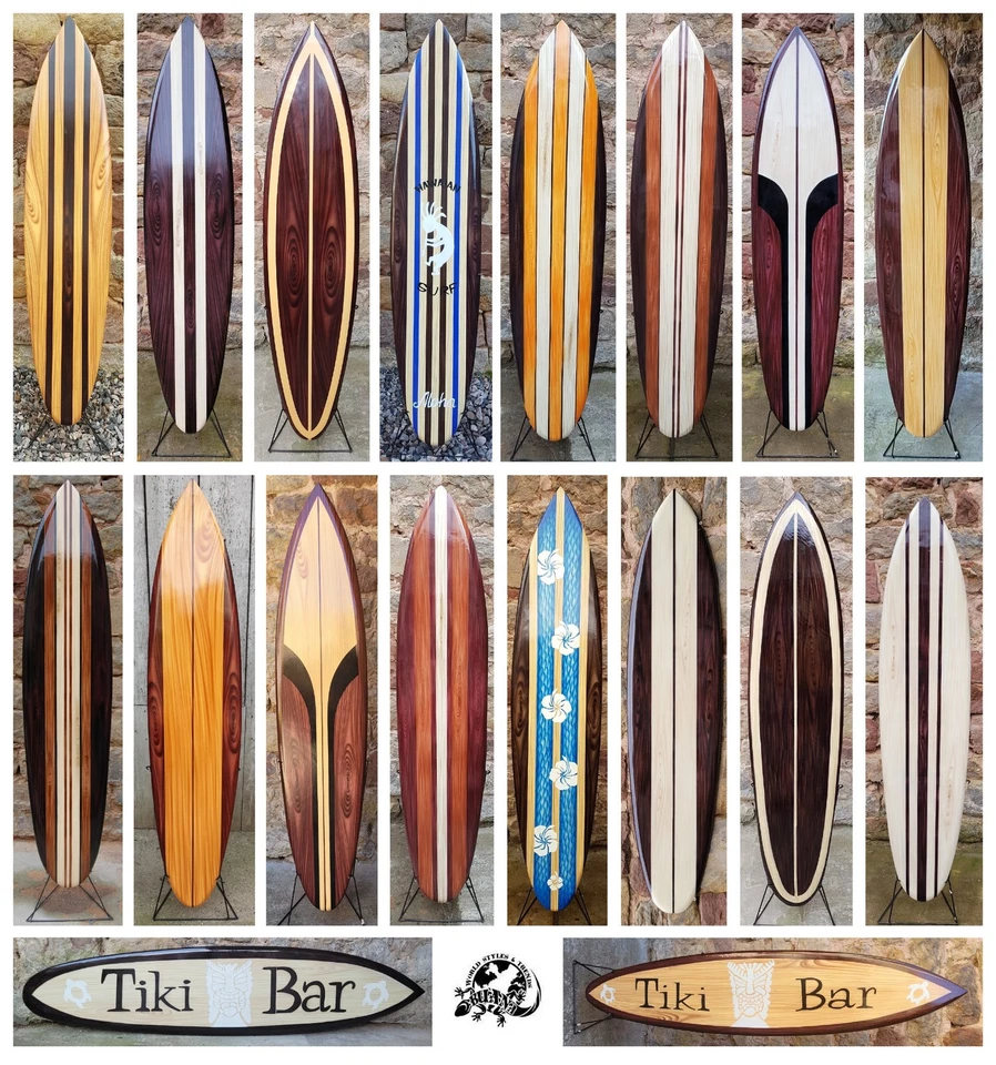 Deko Surfboard 160 cm aus Holz / B-Ware / Surfbrett Dekoboard Board surfen - Bild 1 von 1