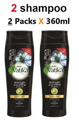 Champú Vatika Naturals Blackseed (Habba Sauda) (2 piezas X 360 ml) Foto 1 de 4