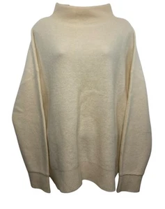Suéter Tahari 100 % 2 capas de cachemir para mujer talla XL crema cuello falso pulóver - Imagen 1 de 5