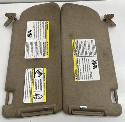 2005–2012 Nissan Frontier Sun Visors Pair Left & Right w/ Mirror Tan OEM - Image 1 of 4