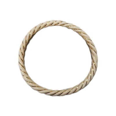 Antique Estate 14KT Yellow Gold Inlay Cream Corrugated Twist Bangle Bracelet  - Image 1 of 4