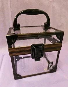 Vtg Caboodles Case Clear Holographic Stars Small 5"×5" Cosmetic Jewelry Storage - Picture 1 of 8