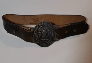 Fibbia grande imbracatura vintage dipartimento di polizia città di New York 1664 con cintura - Foto 1 di 6