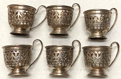 6 portavasos antiguos GORHAM PLATA ESTERLINA Demitasse solo 145 gramos Foto 1 de 4