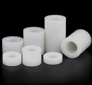 25 x Abstandshalter Distanzhülsen Innen M3 ~ M12 Kunststoff, Weiß ABS Nylon - Picture 1 of 12
