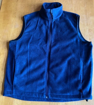 Colete de lã Woolrich masculino azul marinho com zíper completo bolsos pelúcia com colarinho de pé grande - Imagem 1 de 4