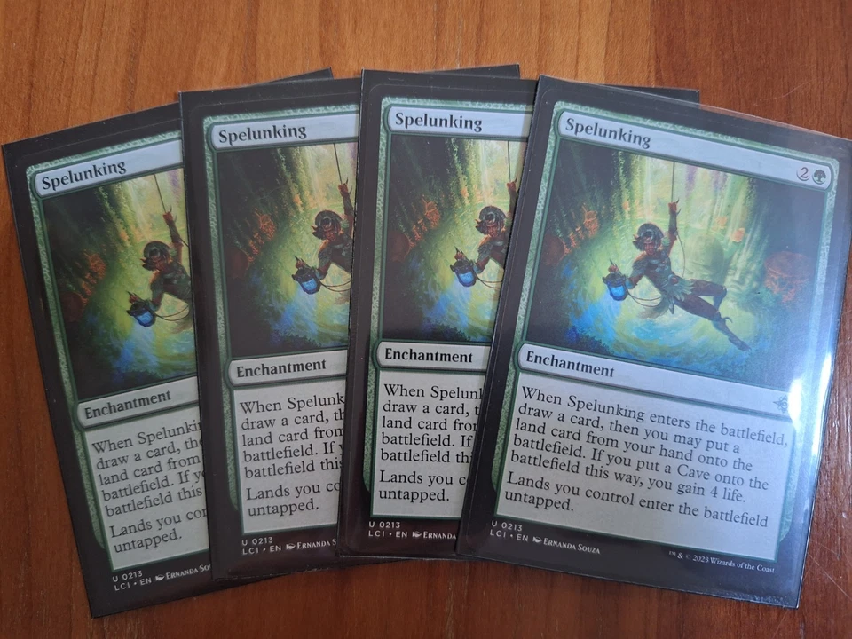 4x Spelunking LCI 213 Uncommon Lost Caverns of Ixalan Landfall Playset NM x4 MTG - Image 1 of 1
