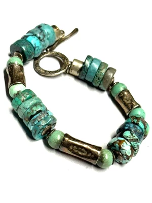 SILPADA 925 STERLING SILVER AND TURQUOISE TOGGLE BRACELET - Image 1 of 4