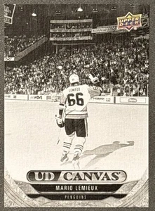 MARIO LEMIEUX 2024-25 UPPER DECK SERIES 2 CANVAS BLACK & WHITE RETIRED SP #C249 - Picture 1 of 2
