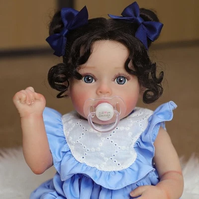 22"Reborn Baby Doll Vinyl Body Lifelike Toddler Girl Soft Handmade Gift Kids Toy - Image 1 of 4