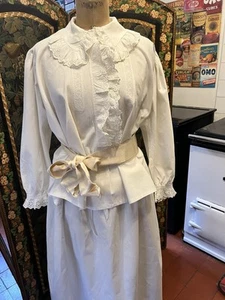 Victorian/Edwardian Cotton Shirt - Picture 1 of 15