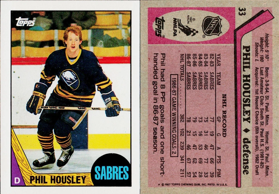 1987-88 Topps Hockey Card #33 Phil Housley - Image 1 of 1