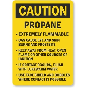 Caution Propane Storage Osha Aluminum Weatherproof Sign b00641 - Picture 1 of 1