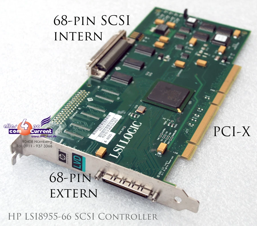 HP Lsi SCSI Lvd Controller LSI8955-66 A6828-6010 Ultra Wide 68-PIN PCI Pci-X 33 - Image 1 of 1