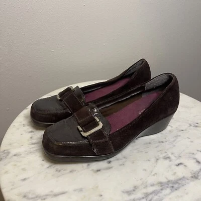 Aerosoles Size 6.5  Womens Brown Suede Loafers Flats Shoes Comfort Wedges -L1 - Image 1 of 4