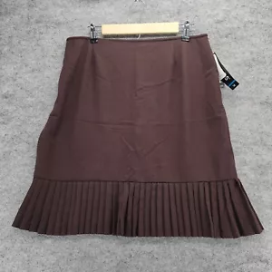 Briggs New York Skirt Womens 14 Brown A Line Pleated Hem - Picture 1 of 7