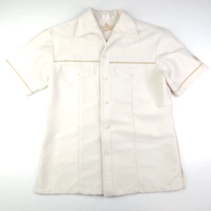 Iolani Hawaii Executive Vintage SS 2-Pocket Button Shirt Beige Men's Medium - Picture 1 of 8