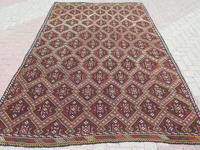 Alfombra grande, alfombra Kilim turca vintage, Kelim, alfombras, alfombra 74"x121" Foto 1 de 4