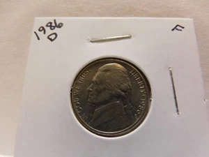 1986 D JEFFERSON NICKEL-Very Good to Fine Circulated Condition - Picture 1 of 2