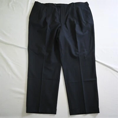 Calça social vintage Corbin feita nos EUA 42x30 marinha artesanal lã penteada plissada algemada - Imagem 1 de 4