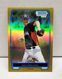MATTHEW NEIL 2012 Bowman Chrome Draft GOLD REFRACTOR ~ #'d /50 ~ MARLINS - Picture 1 of 2