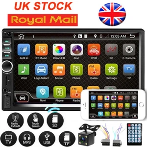 7.0" Double 2Din Touch Screen Car Stereo MP5 Player Bluetooth FM Radio +Camera - Picture 1 of 12
