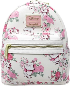 Loungefly Disney Aristocats Marie Floral White Pink AOP Mini Backpack - Picture 1 of 3