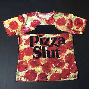 Pizza Slut Polyester Photo T-Shirt in Size XL XXL *SALE* - Picture 1 of 2