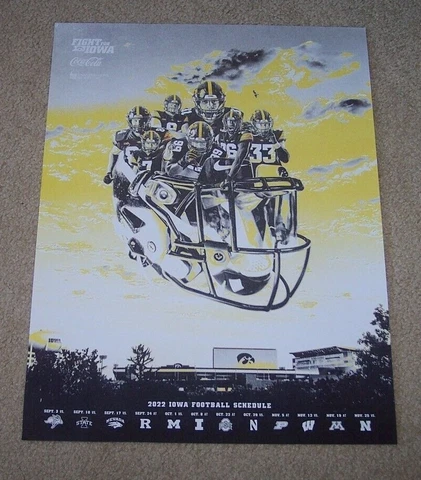 For a pair of--2022-2023 IOWA HAWKEYES Football Poster Schedule Kirk Ferentz Cover