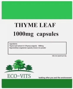 Thyme Leaf 1000MG Capsules – Respiratory Support & Antioxidant Benefits- ECOVITS - Picture 1 of 2