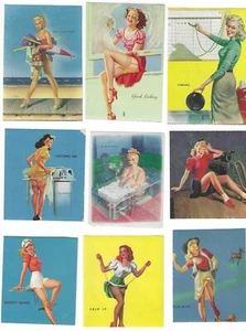 1950's Retro Pinup Decals (9) Gummed Back Kitchen Beach Sexxy Mid Century #2 NOS - Picture 1 of 1