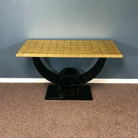 Post Modern Lacquer and Gold Leaf Eclipse Console Cover